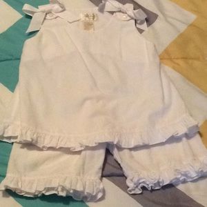 Rosalina girls 3T white top and pants w/ ribbon